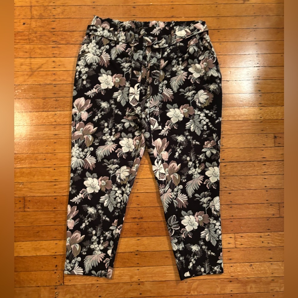 Floral professional office pants